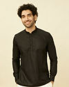 Ebony Black Short Kurta